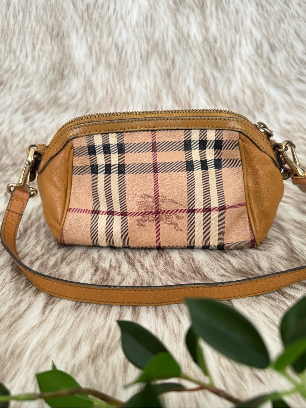 Mini Burberry Haymarket Check Coated Canvas Blaze Crossbody Bag